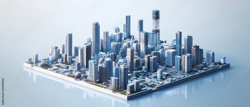 Naklejka premium Digital Twin of a Metropolis for Smart City Simulation and Analysis