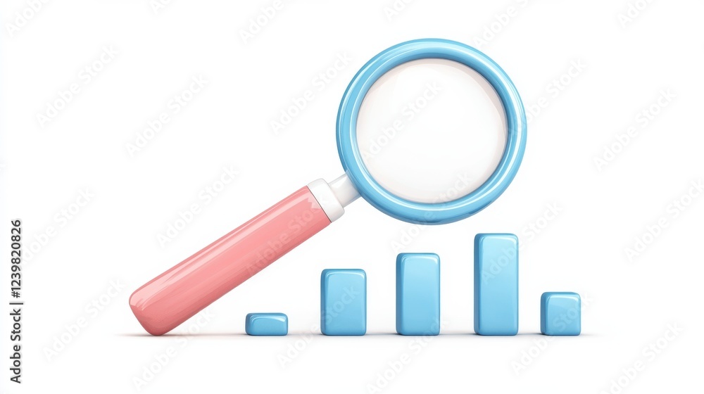 Graph icon showcasing trend fluctuations and magnifying data insights for business analytics financial reporting and performance tracking Graph icon showcasing trend fluctuations and magnifying data insights for business analytics financial reporting and performance tracking