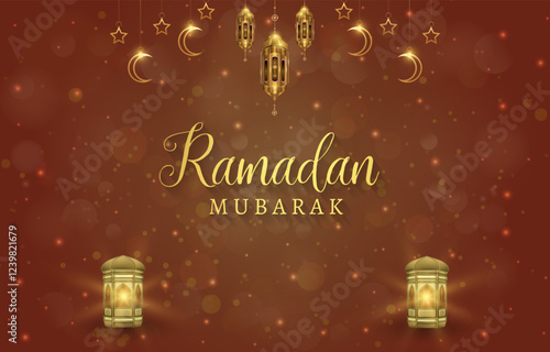 ramadan mubarak template banner with beautiful islamic ornament with red background design 16