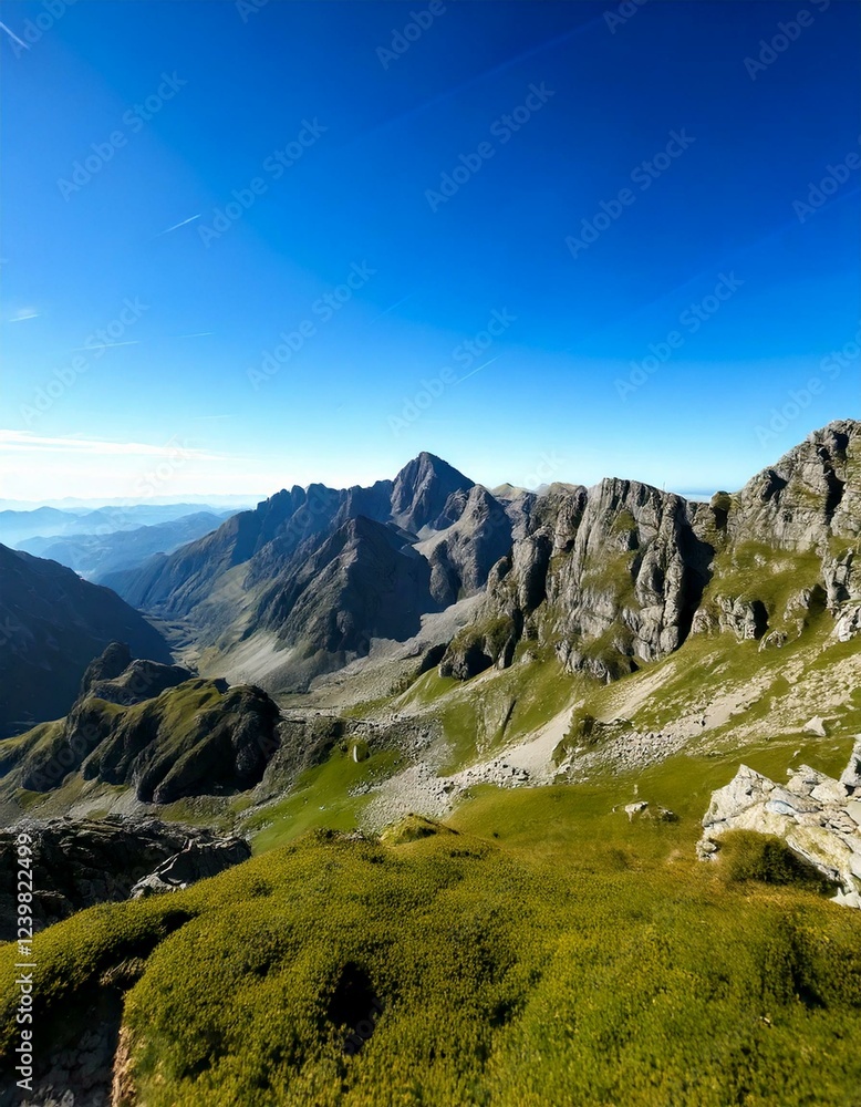 Obraz premium mountain range under a clear blue
