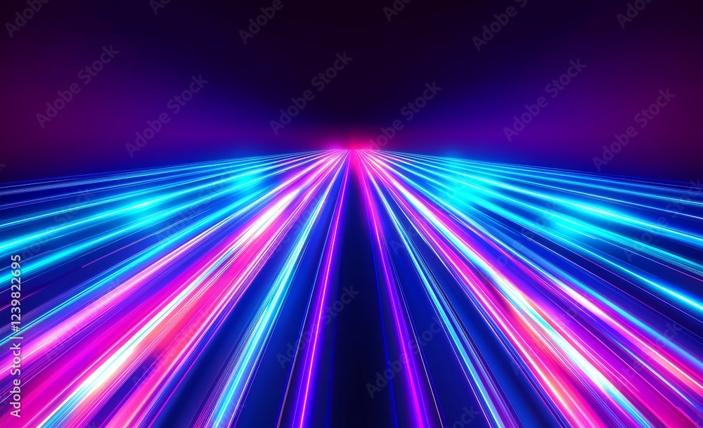 Fototapeta premium Abstract Neon Light Lines Displaying Speed and Technology Vibes
