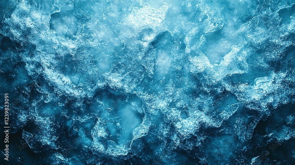 Abstract Ice Texture Deep Blue Frozen Water Abstract Ice Texture Deep Blue Frozen Water