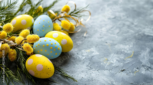 easter eggs on the grass