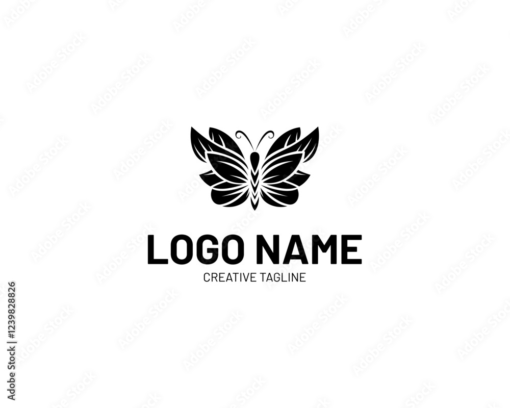 Fototapeta premium Butterfly illustration logo