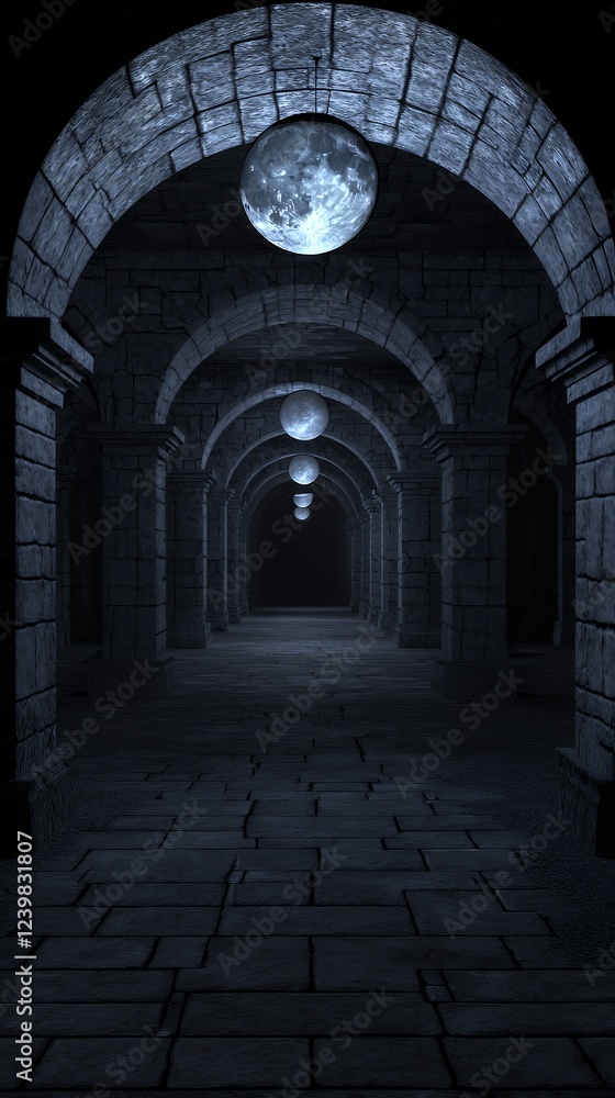 Mystical Moonlit Archway: A Journey Through Time