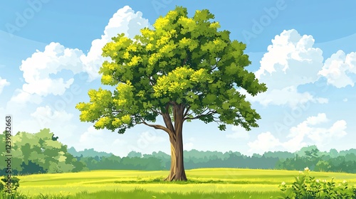 Expansive Outdoor Landscape with Tree Trunk in Foreground, Perfect for Nature and Travel Concepts