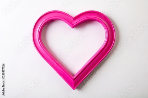 Wallpaper Mural Pink Heart Frame on White Background with Copy Space Torontodigital.ca