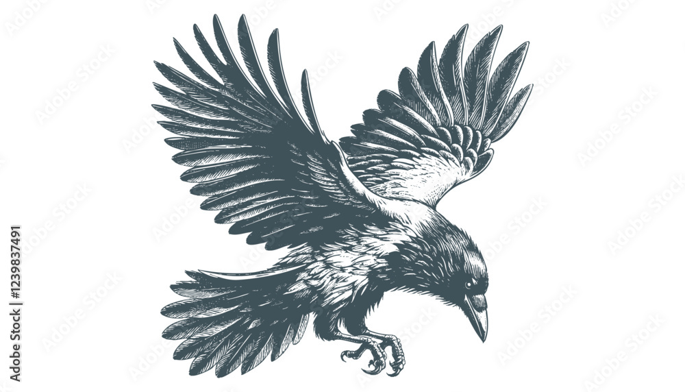 Fototapeta premium crow vector, raven vector