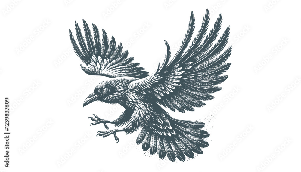 Fototapeta premium crow vector, raven vector
