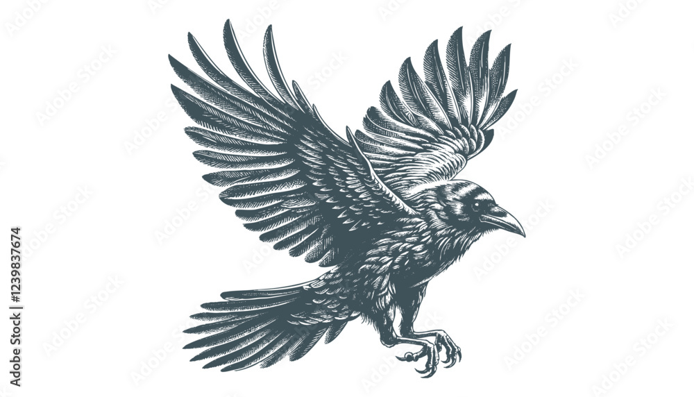 Obraz premium crow vector, raven vector