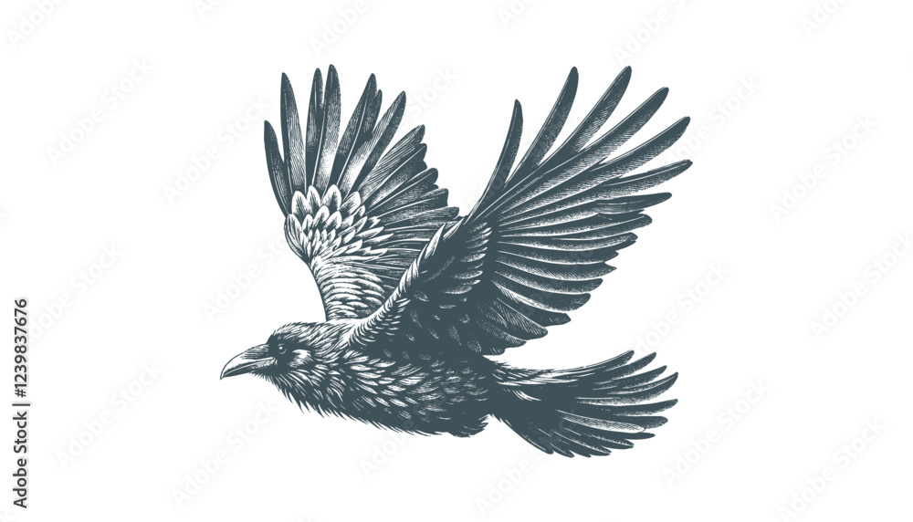 Fototapeta premium crow vector, raven vector