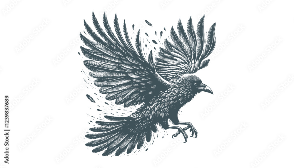 Fototapeta premium crow vector, raven vector
