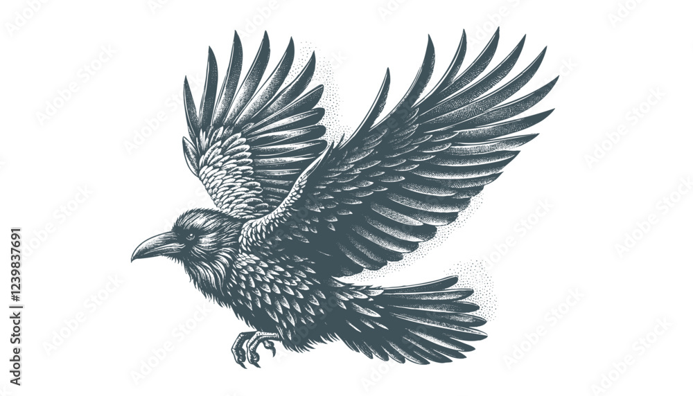 Fototapeta premium crow vector, raven vector