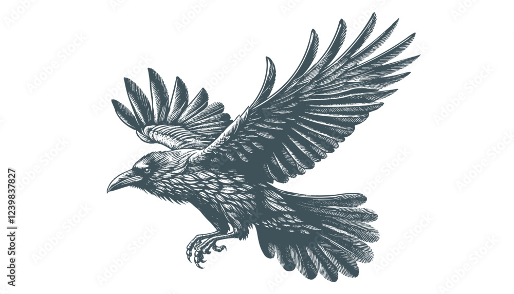 Fototapeta premium crow vector, raven vector