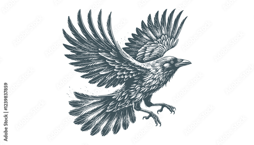 Obraz premium crow vector, raven vector
