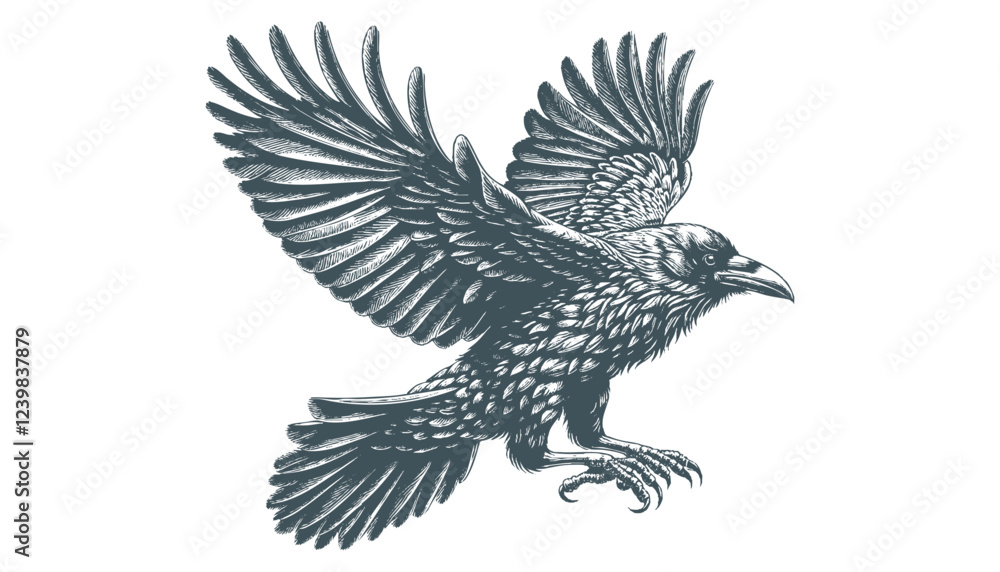 Obraz premium crow vector, raven vector