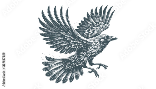 crow vector, raven vector