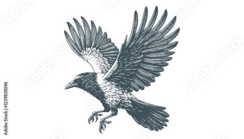crow vector, raven vector
