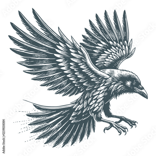 crow vector, raven vector