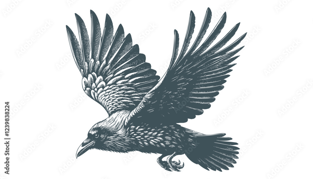 Obraz premium crow vector, raven vector