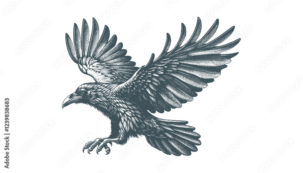 Obraz premium crow vector, raven vector