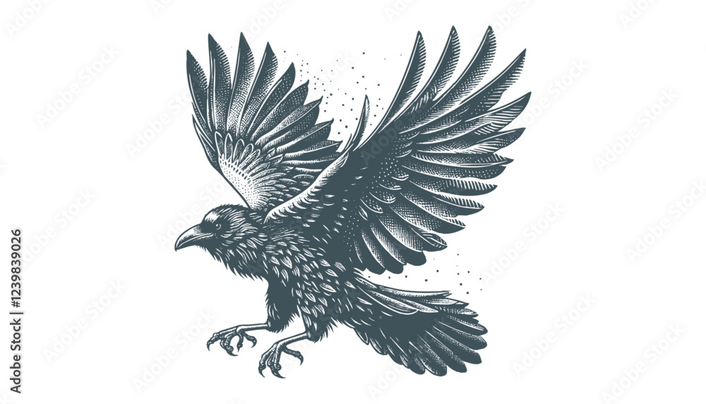Fototapeta premium crow vector, raven vector