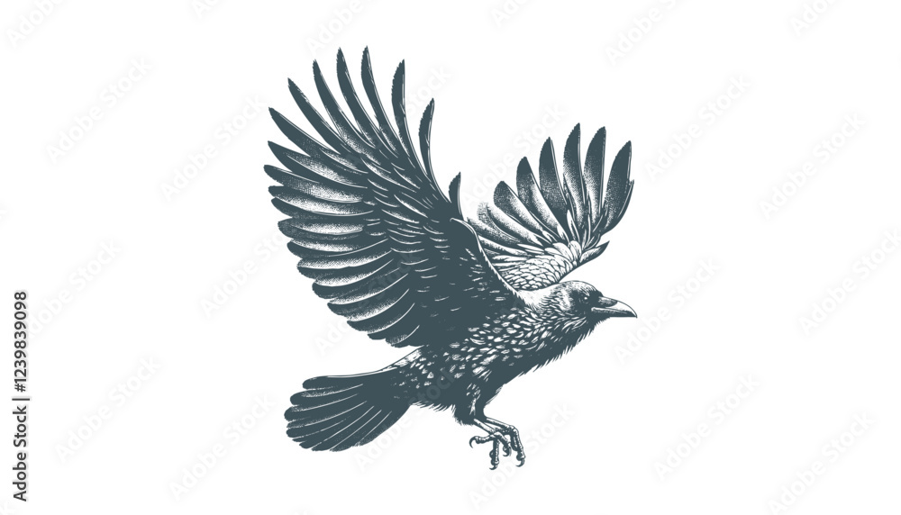 Obraz premium crow vector, raven vector