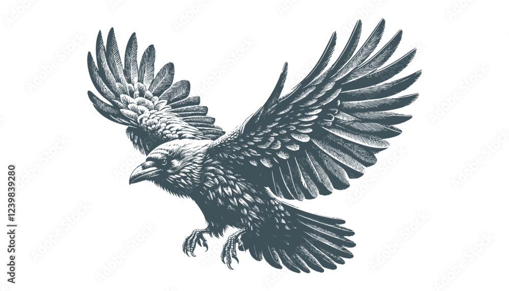 Obraz premium crow vector, raven vector