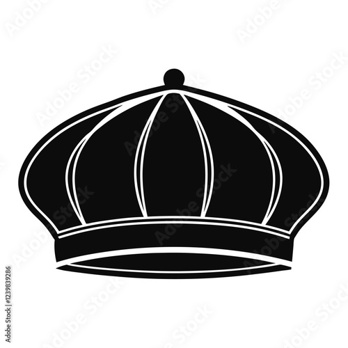 Black Beret Hat Silhouette Icon – A Stylish Vector Illustration Design Representing Classic Military, Fashion, and Cultural Headwear on a White Background, Perfect for Branding, Graphics, and Apparel.