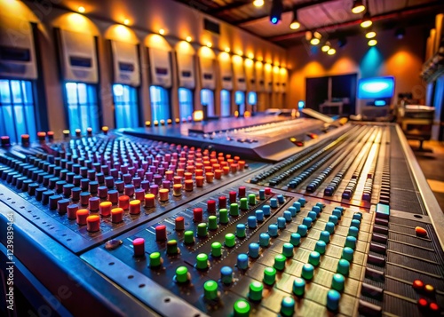 Professional Audio Mixing Console in Modern Recording Studio - Sound Engineering Equipment photo