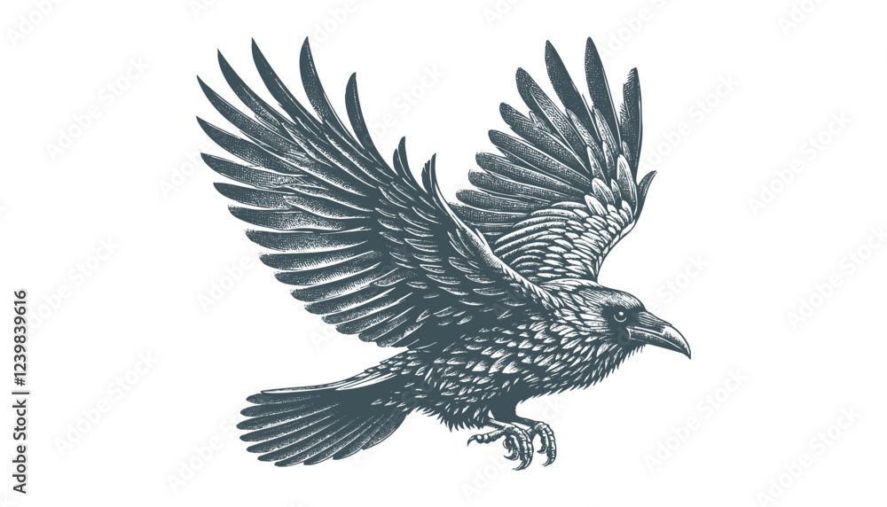 Fototapeta premium crow vector, raven vector