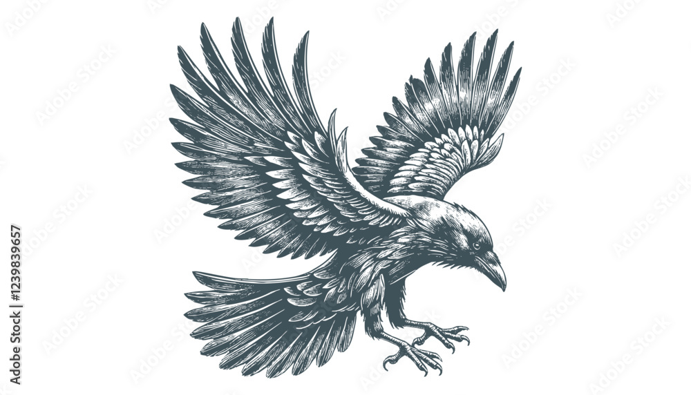 Fototapeta premium crow vector, raven vector