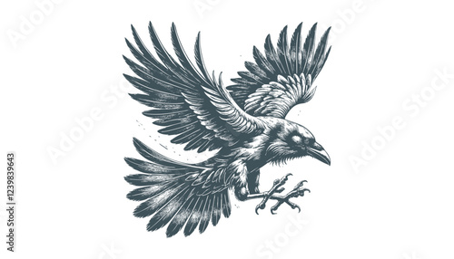 crow vector, raven vector