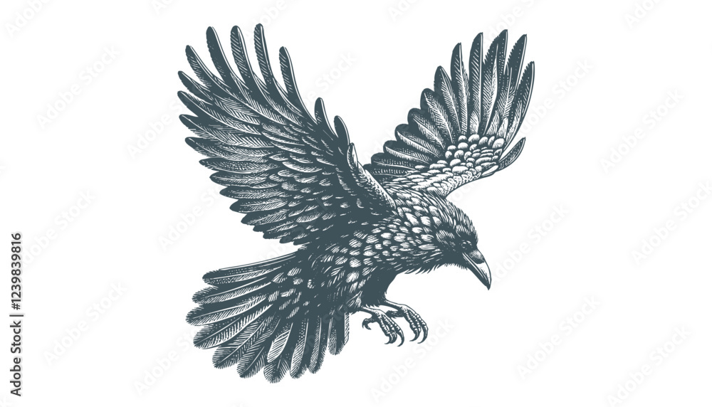 Naklejka premium crow vector, raven vector