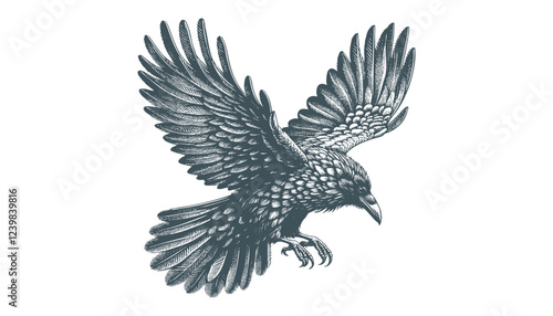 crow vector, raven vector