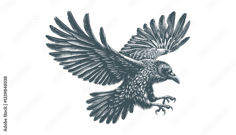 Obraz premium crow vector, raven vector