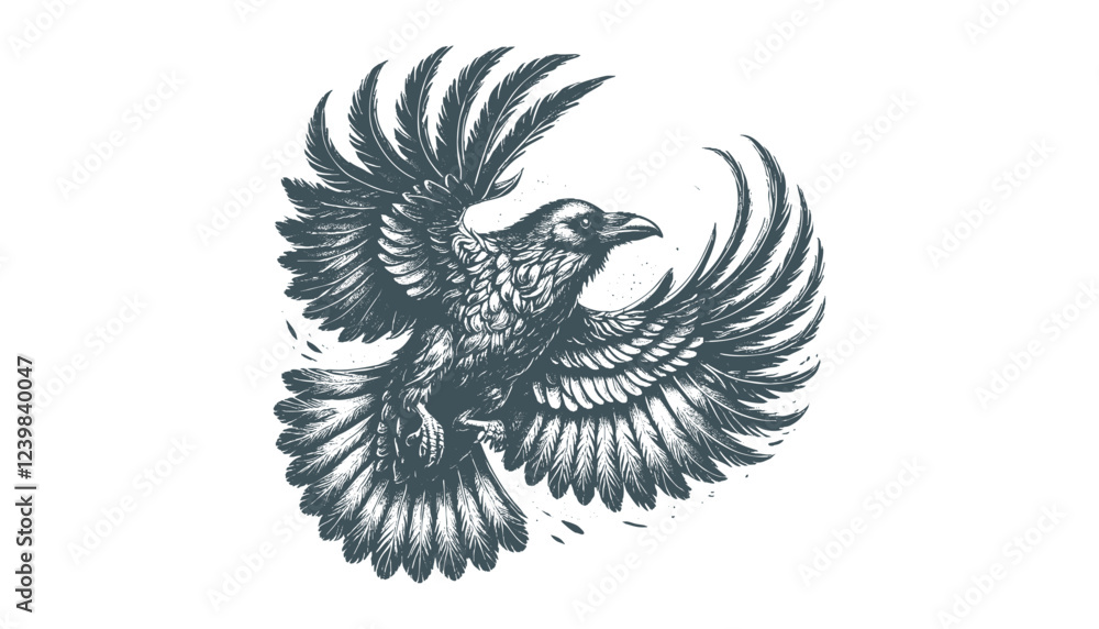 Obraz premium crow vector, raven vector