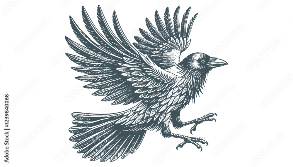 Obraz premium crow vector, raven vector