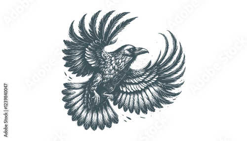 crow vector, raven vector