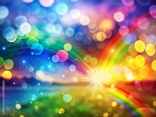 Wallpaper Mural Rainbow Color Gradient Backdrop with Bokeh Effect Torontodigital.ca