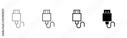 Usb icon vector isolated on white background. Flash disk icon vector