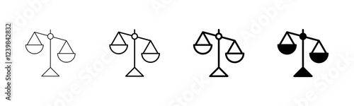 Scales icon vector isolated on white background . Law scale icon. Justice sign