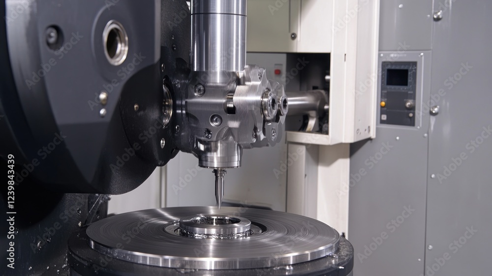 Fototapeta premium High-Precision CNC Machining Process Close-Up