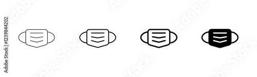 Mask icon vector isolated on white background. Man face with mask icon. Safety breathing masks. Industrial safety N95 mask. Medical mask vector icon.