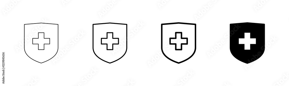 Obraz premium Health insurance icon vector isolated on white background. Insurance health document icon