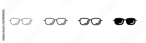 Glasses icon vector isolated on white background. Stylish Eyeglasses. Glasses vector. Optical concept
