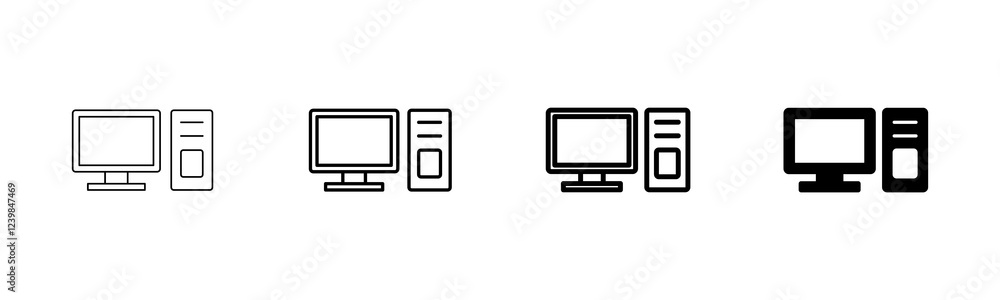Computer icon vector isolated on white background. PC Icon vector. Computer monitor icon. Flat PC symbol Computer icon vector isolated on white background. PC Icon vector. Computer monitor icon. Flat PC symbol