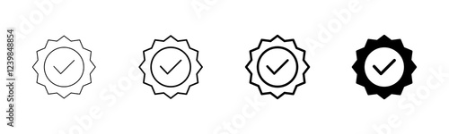 Approved icon vector isolated on white background. Certified Medal Icon vector. check mark