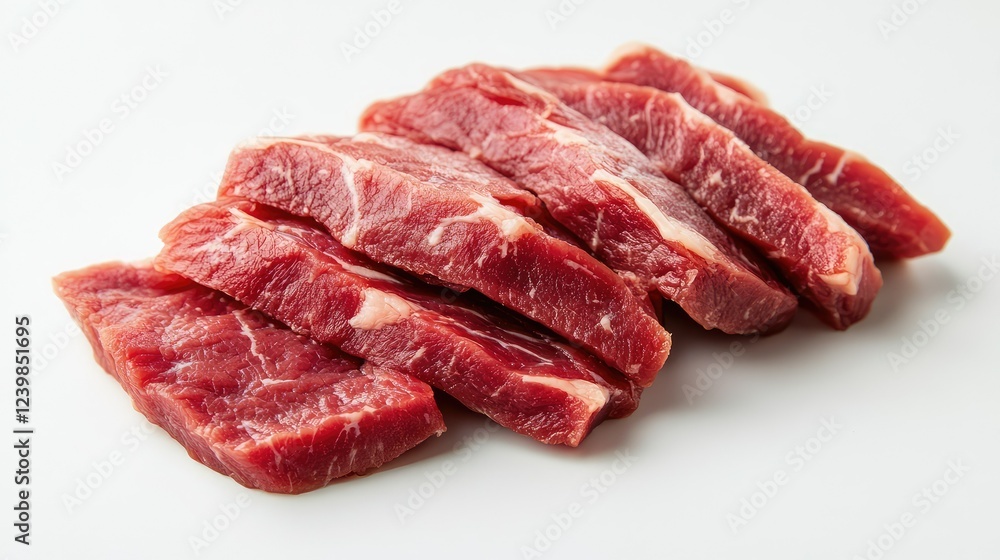 Fresh Raw Beef Cuts Displayed on White Background for Culinary Uses in Cooking, Grilling, and Preparing Delicious Meats and Dishes Fresh Raw Beef Cuts Displayed on White Background for Culinary Uses in Cooking, Grilling, and Preparing Delicious Meats and Dishes