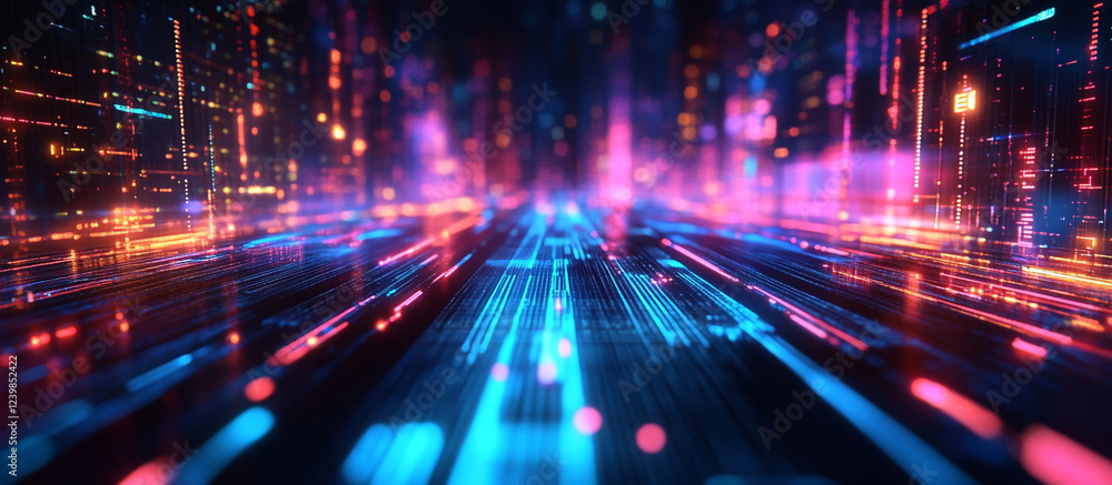 abstract Light Streaks with background of colorful lights